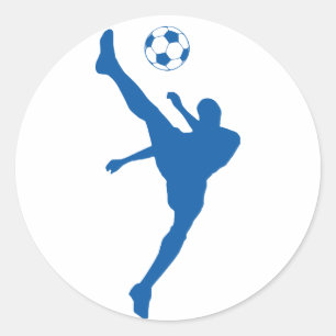 soccer silhouette. classic round sticker