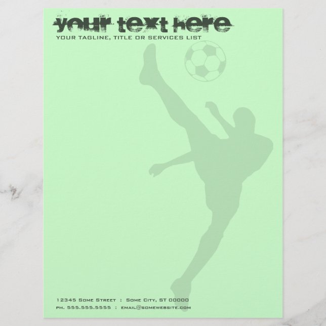 soccer silhouette letterhead design (Front)