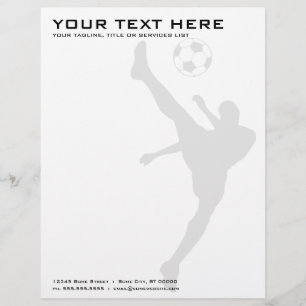 soccer silhouette personalised letterhead