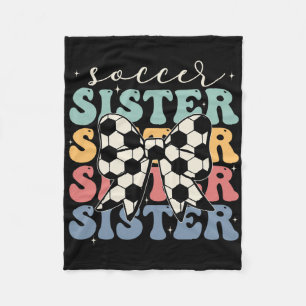 Soccer Sister Vintage Sport Lover Sister Mothers D Fleece Blanket