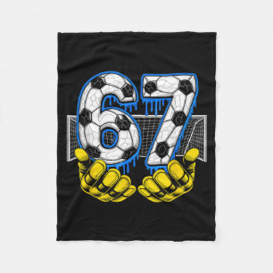 Soccer Six Seven 67 Funny Gen Alpha Meme Fleece Blanket