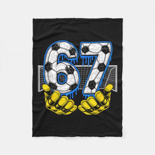 Soccer Six Seven 67 Funny Gen Alpha Meme  Fleece Blanket (Front)