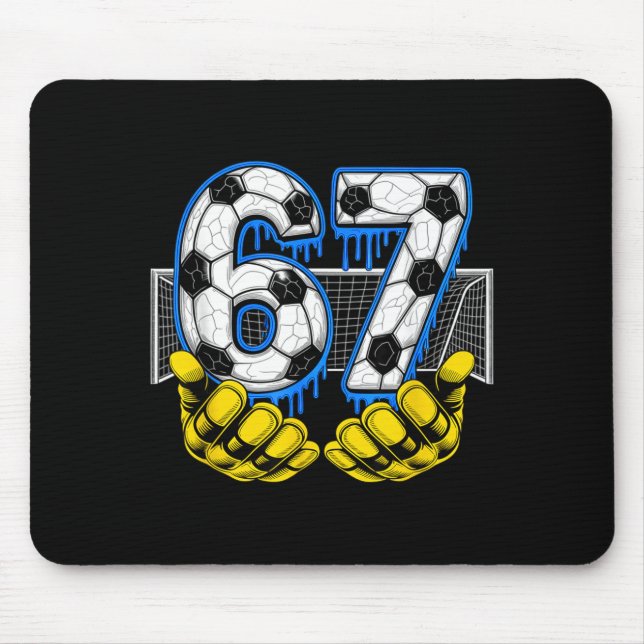 Soccer Six Seven 67 Funny Gen Alpha Meme  Mouse Mat (Front)