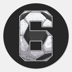 Soccer Sixth 6th Birthday Boy Six 6 Years Old Bday Classic Round Sticker
