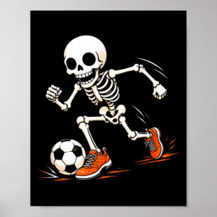 Soccer skeleton halloween costume boys kids poster