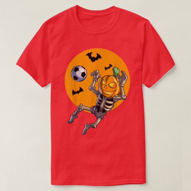 Soccer Skeleton Halloween Men Boys Soccer Hallowee T-Shirt (Design Front)