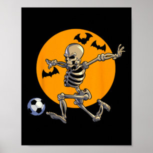 Soccer Skeleton Halloween Men Boys Soccer Player H Poster