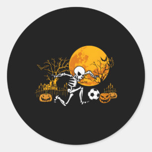 Soccer Skeleton Halloween Soccer Player Halloween Classic Round Sticker