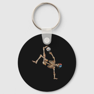 Soccer Skeleton Player Bicycle Kick Sport Hallowee Key Ring