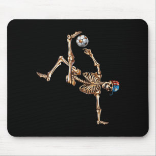 Soccer Skeleton Player Bicycle Kick Sport Hallowee Mouse Mat