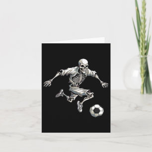 Soccer Skeleton Playing Soccer Halloween Skull Lov Card