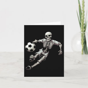 Soccer Skeleton Playing Soccer Halloween Skull Lov Card