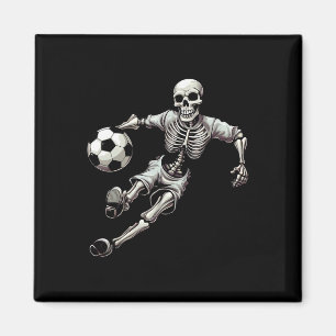 Soccer Skeleton Playing Soccer Halloween Skull Lov Magnet