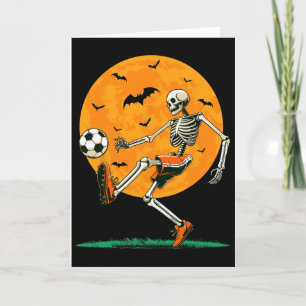 Soccer Skeleton Spooky Footll Boys Halloween Socce Card