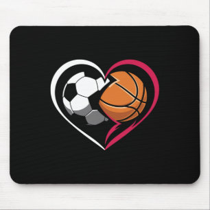 Soccer Sketll Ll Heart Sports Lover Valentines Day Mouse Mat
