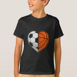 Soccer Sketll Ll Heart Sports Lover Valentines Day T-Shirt