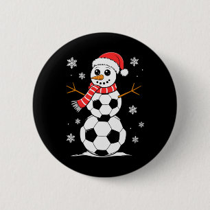 Soccer Snowman 6 Cm Round Badge