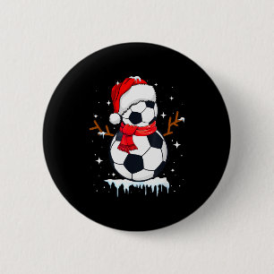 Soccer Snowman Apparel, Funny Santa Christmas Men 6 Cm Round Badge