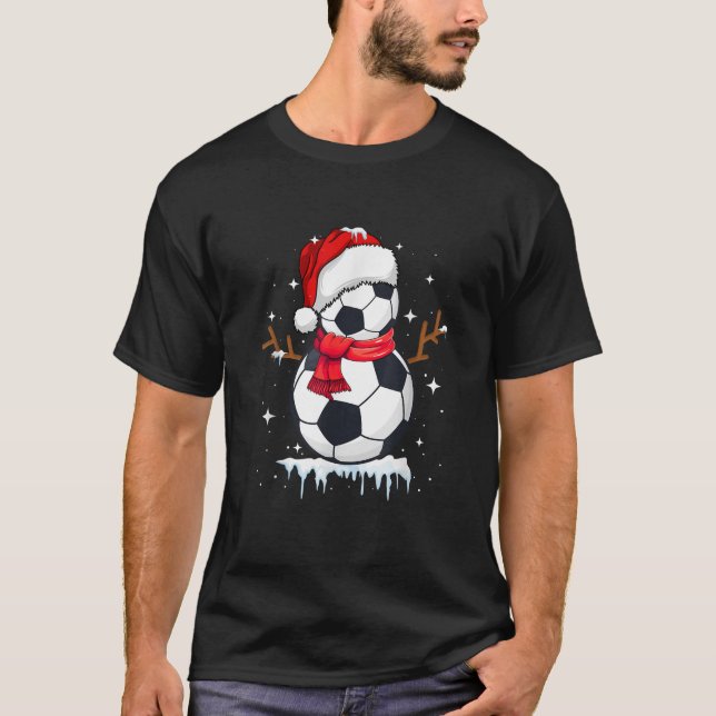 Soccer Snowman Apparel Funny Santa Christmas Men B T-Shirt (Front)