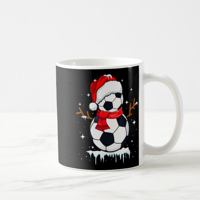 Soccer Snowman Apparel, Funny Santa Christmas Men  Coffee Mug (Right)