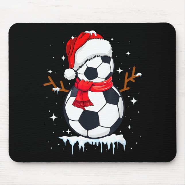 Soccer Snowman Apparel, Funny Santa Christmas Men  Mouse Mat (Front)