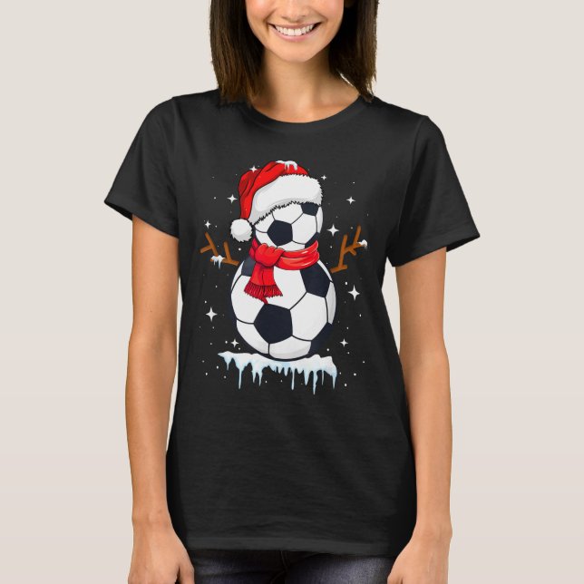 Soccer Snowman Apparel, Funny Santa Christmas Men  T-Shirt (Front)