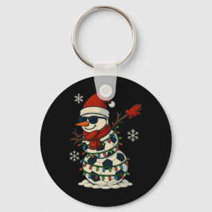 Soccer Snowman Dabbing Funny Christmas Cute Boys K Key Ring