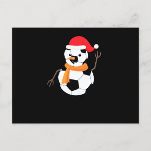 Soccer Snowman Holiday Postcard