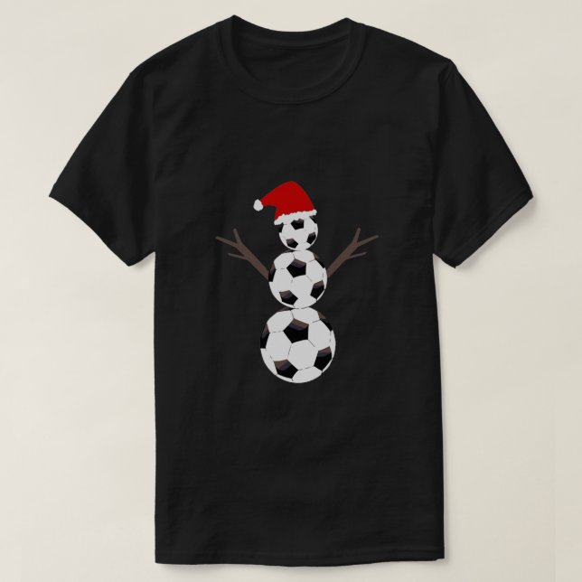 Soccer Snowman   T-Shirt (Design Front)