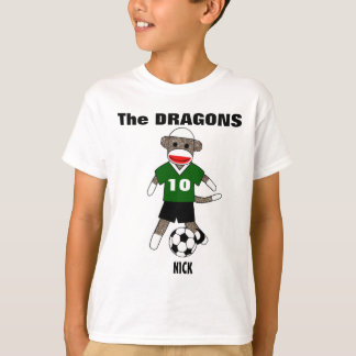 Soccer Sock Monkey T-Shirt (green) - Customised