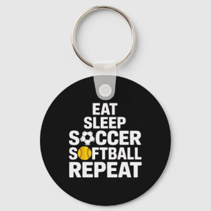 Soccer Softll Life Eat Sleep Repeat Player Women Key Ring