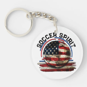 Soccer Spirit USA, American Patriotism Vintage Key Ring