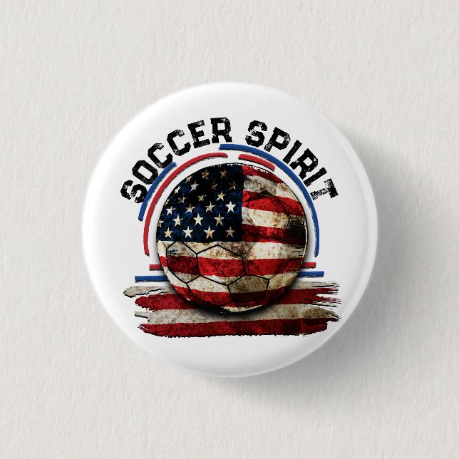 Soccer Spirit USA, American Pride Sports 3 Cm Round Badge (Front)
