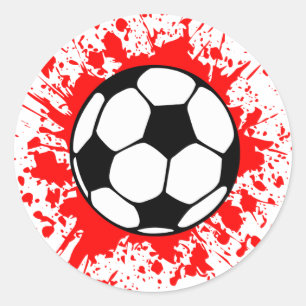 soccer splat. classic round sticker