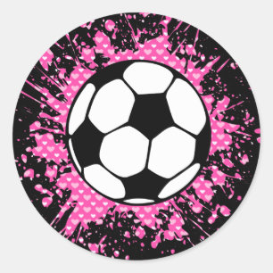 soccer splat. classic round sticker