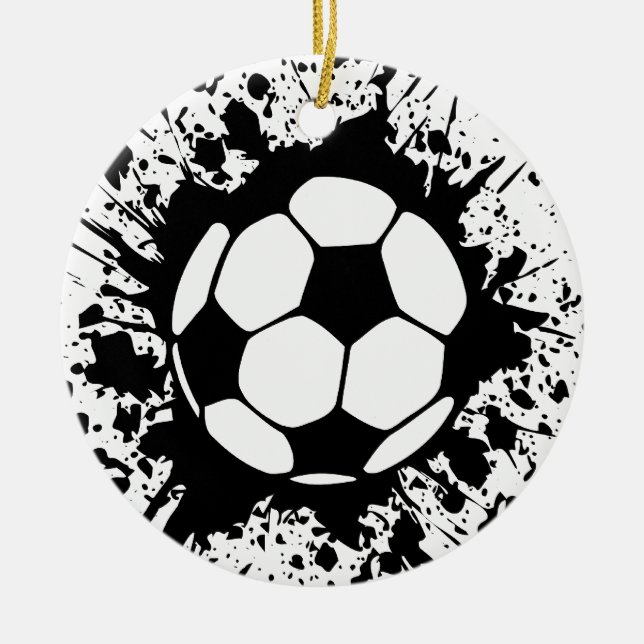 soccer splatz ceramic tree decoration (Front)