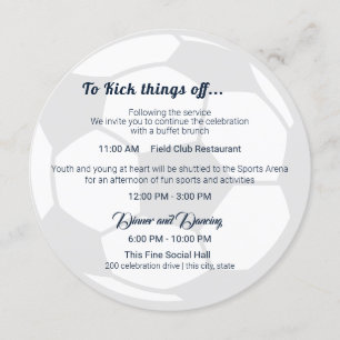 Soccer Sport Bar Mitzvah Details and Info Invitation