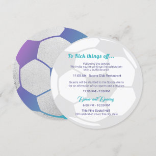 Soccer Sport Bar Mitzvah Details and Info Invitation