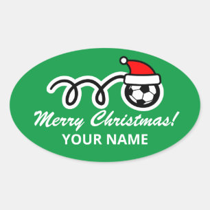 Soccer sport big custom Christmas gift stickers