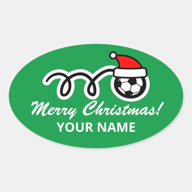 Soccer sport big custom Christmas gift stickers (Front)