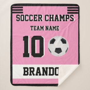 Soccer SPORT Blanket pink personalised player gol