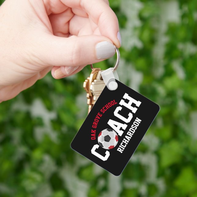 Soccer  Sport Coach - Red  Key Ring (Hand)