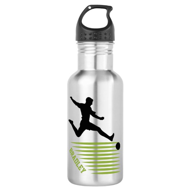 Soccer sport design stainless steel water bottle (Front)