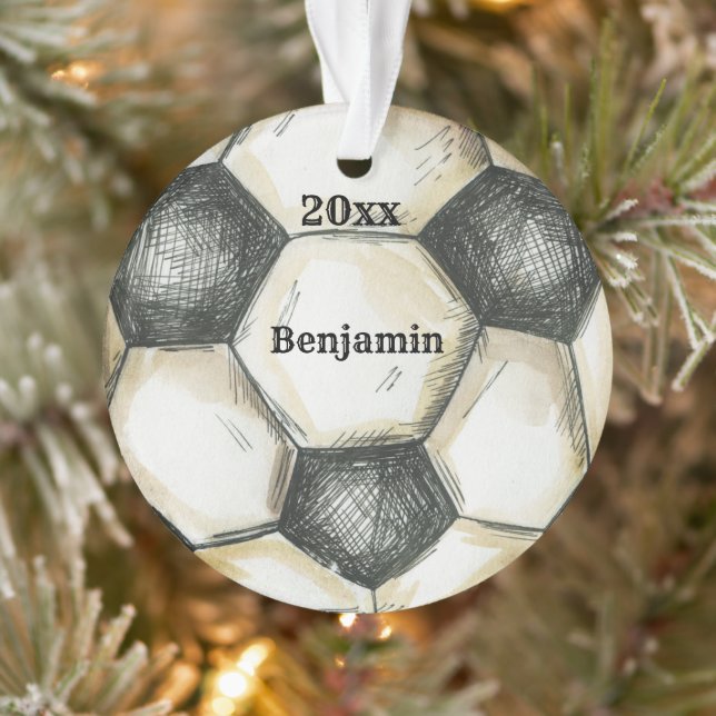 Soccer sport player personalised Christmas Ornament (Tree)