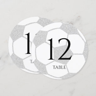 Soccer Sport Silver Table Number