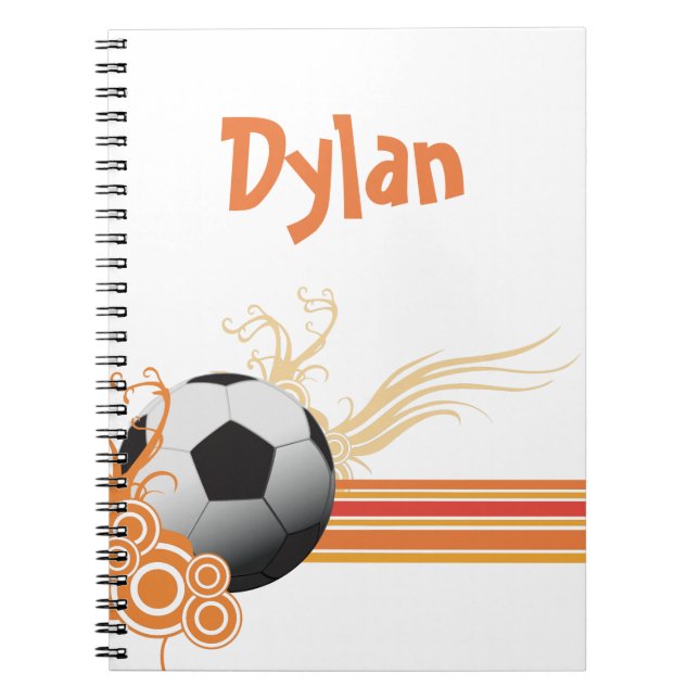 Soccer Sports Ball Game Personalised Name Notebook (Front)
