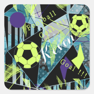 soccer sports ball game square sticker