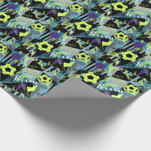 soccer sports ball game wrapping paper
