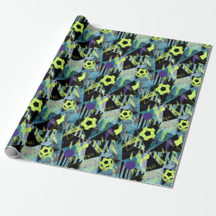 soccer sports ball wrapping paper