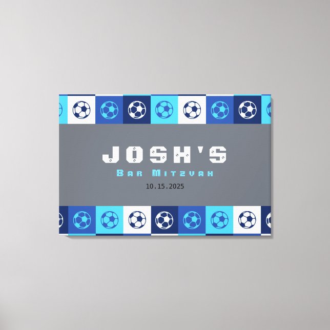 SOCCER Sports Bar Bat Mitzvah Sign In Board (Front)